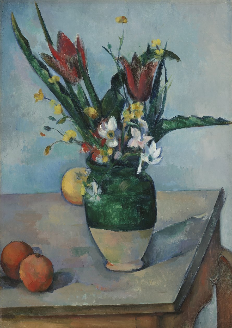 O vaso de tulipas, c.1890 de Paul Cézanne