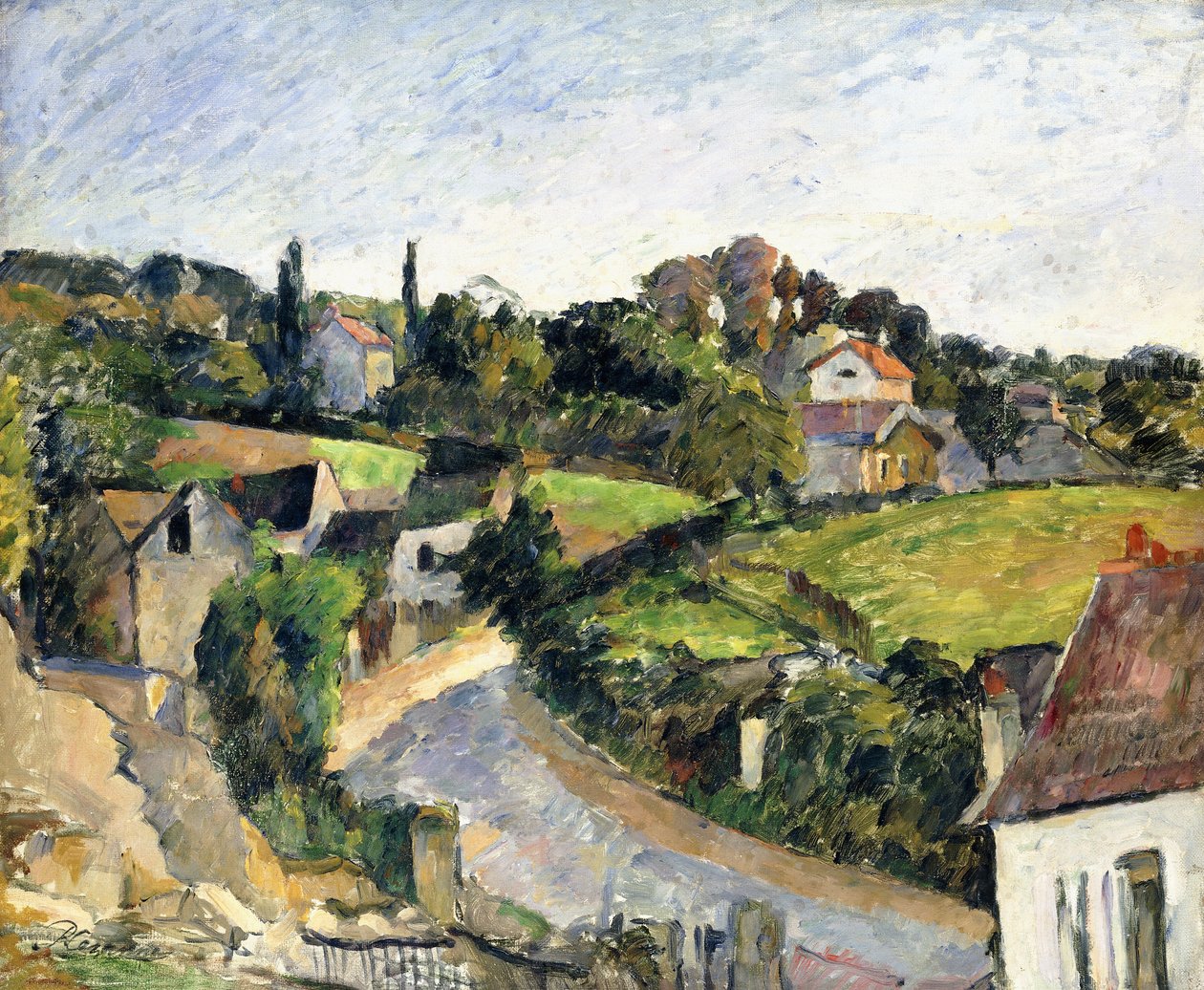 A estrada sinuosa, c.1877 de Paul Cézanne