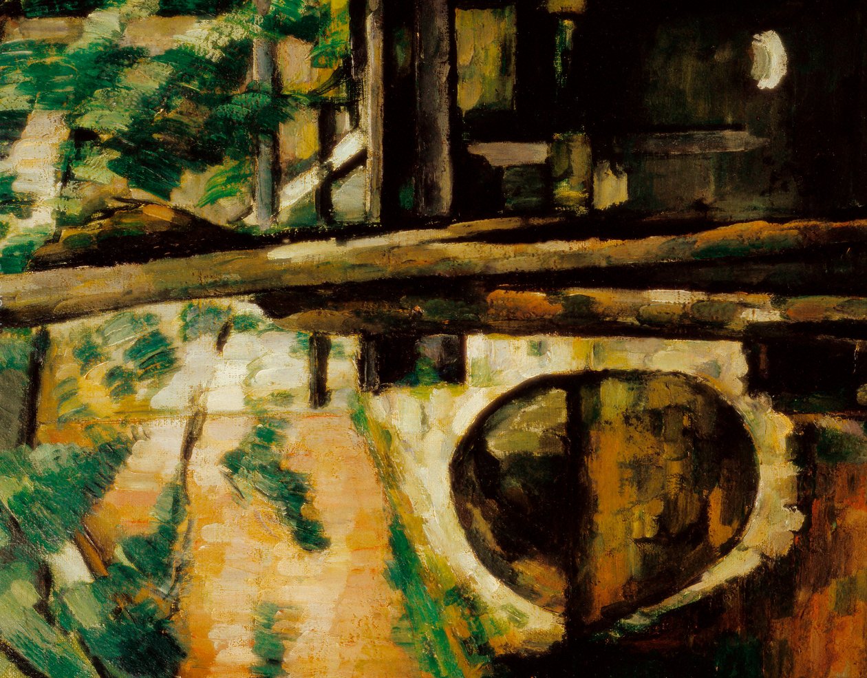 A ponte em Maincy (também conhecida como a Pont de Mennecy), detalhe de Paul Cézanne