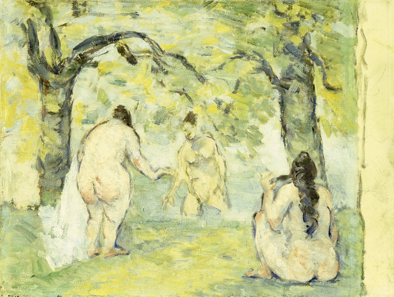 Três Banhistas, 1875-77 de Paul Cézanne