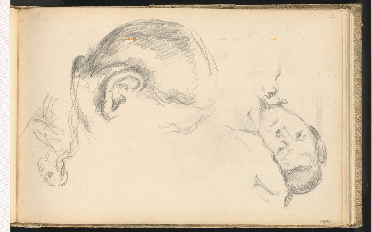 Três cabeças, uma de Madame Cézanne de Paul Cézanne