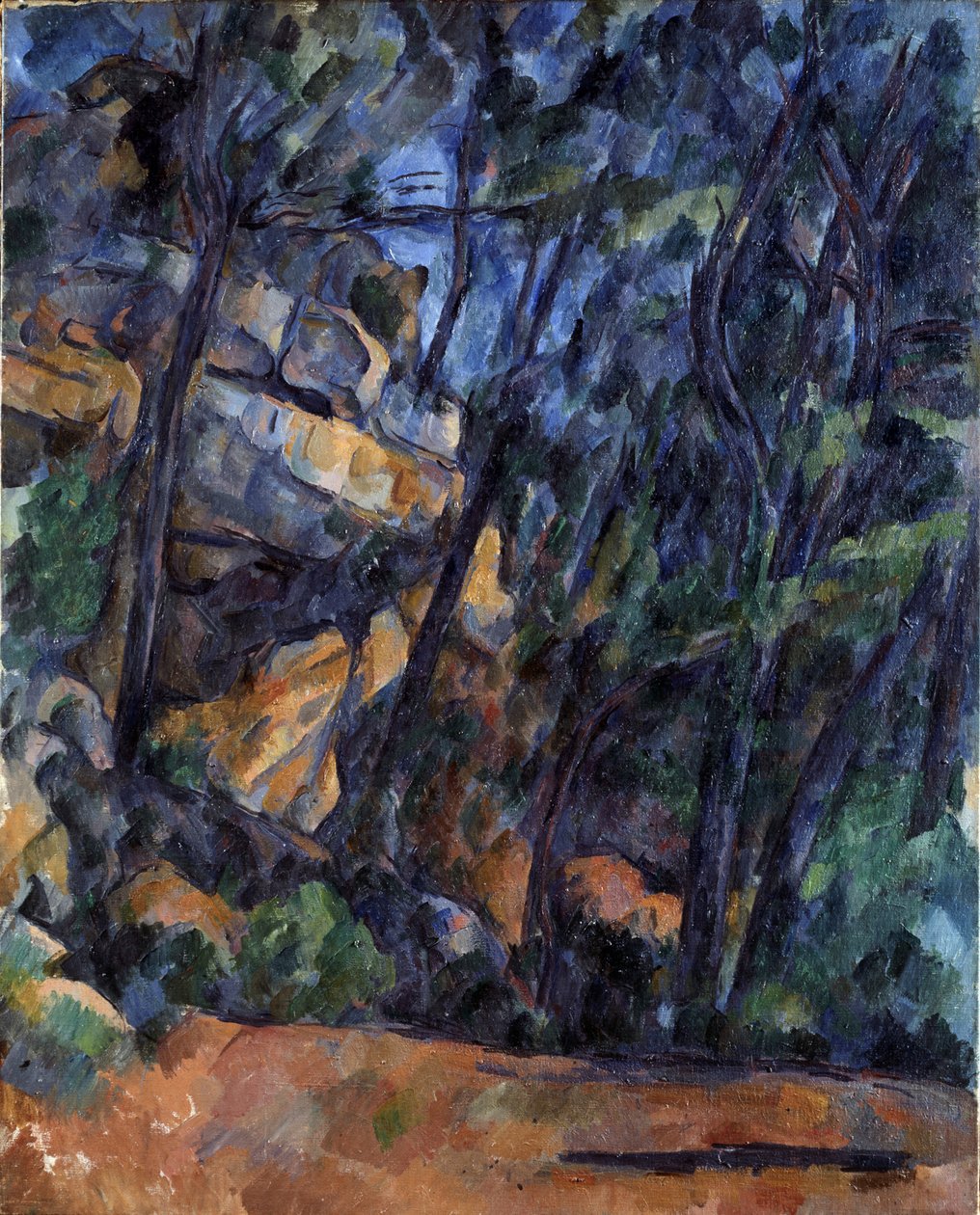 Árvores e rochas no Parque do Château Noir, ca 1904. de Paul Cézanne
