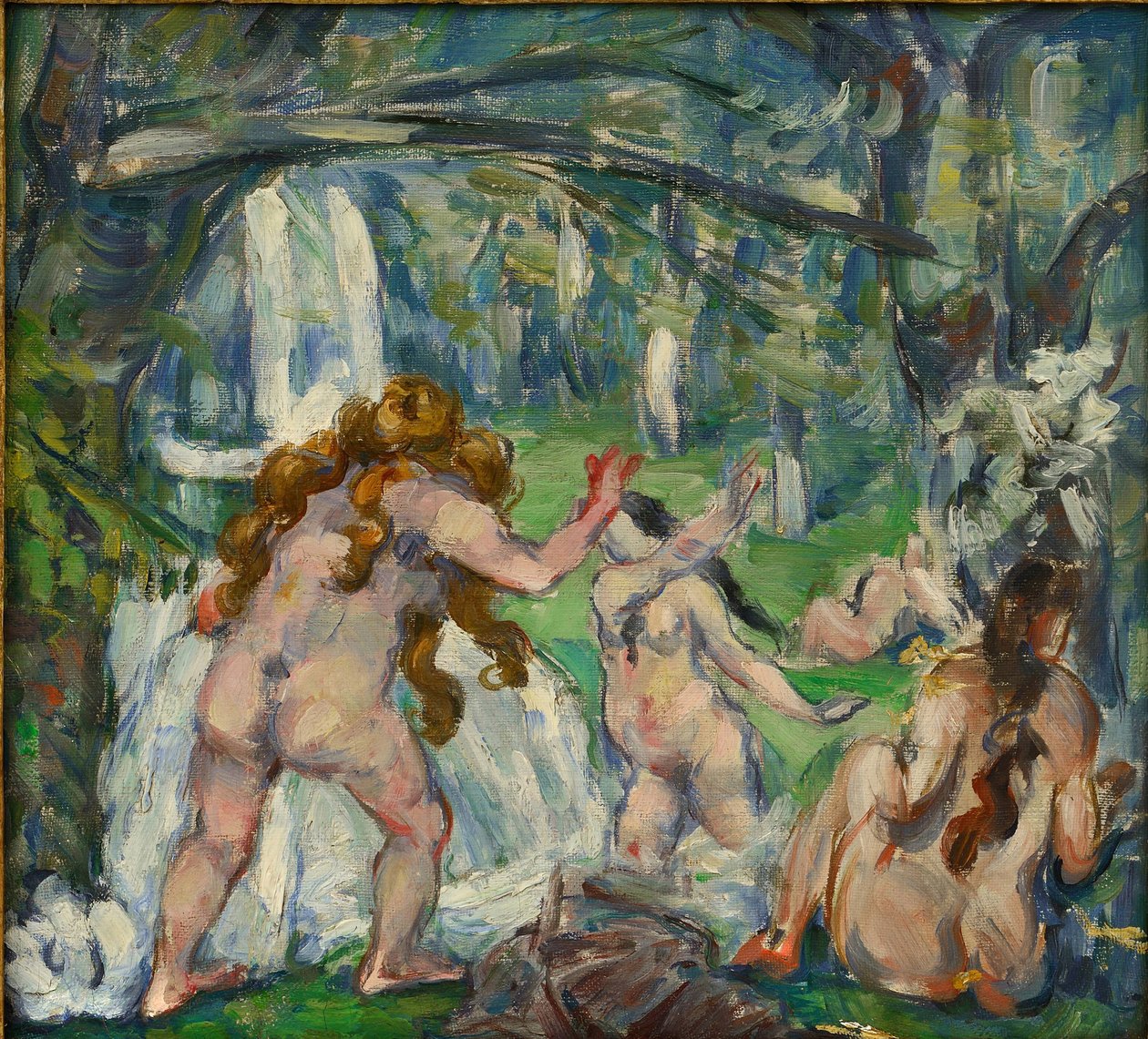 Pintura "Three Bathers" de Paul Cezanne (1839-1906) 1875 Óleo sobre tela - tamanho 30,5x33cm Colecção privada de Paul Cézanne