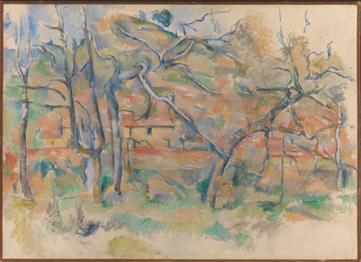 Árvores e casa, Provença de Paul Cézanne