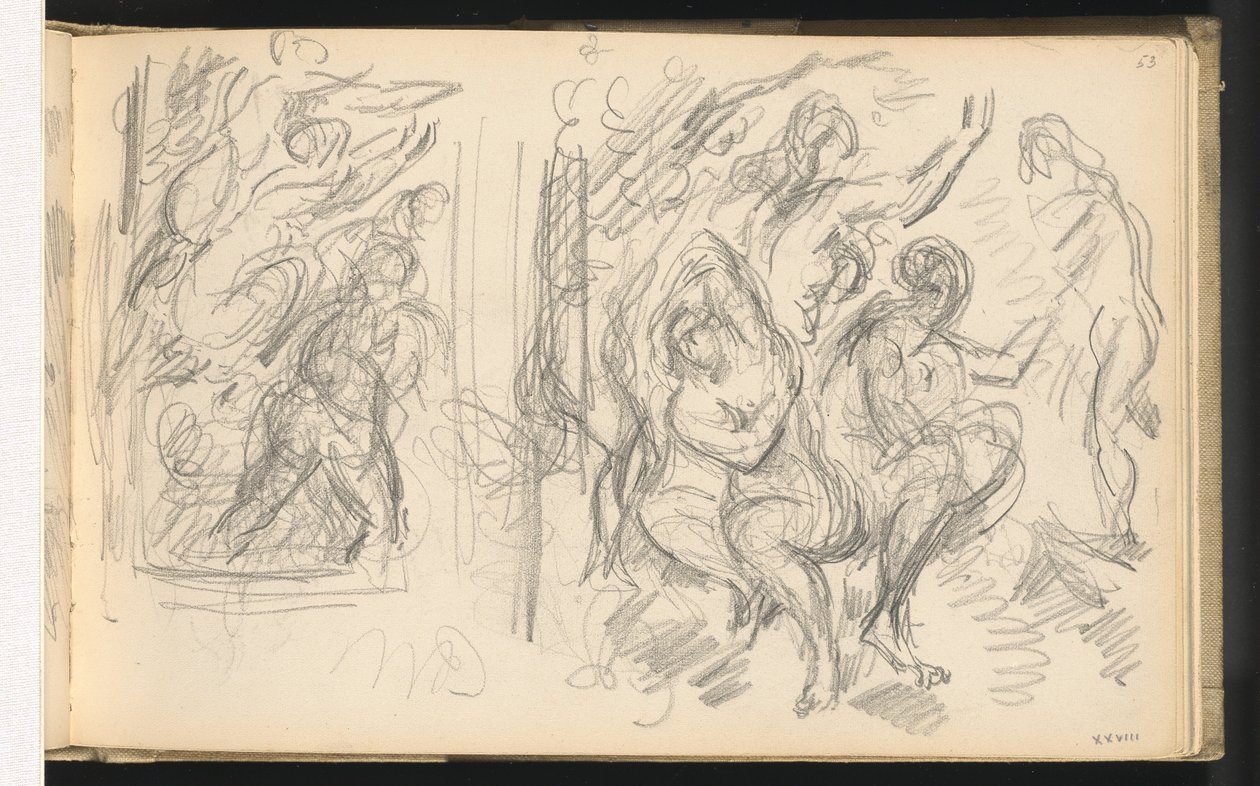 Dois estudos para "O Julgamento de Paris" ou "O Pastor Amoroso" de Paul Cézanne