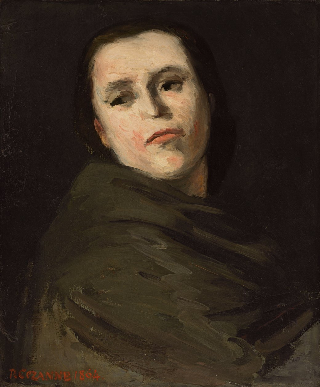 Cabeça de mulher; Tete de femme, 1864 de Paul Cézanne