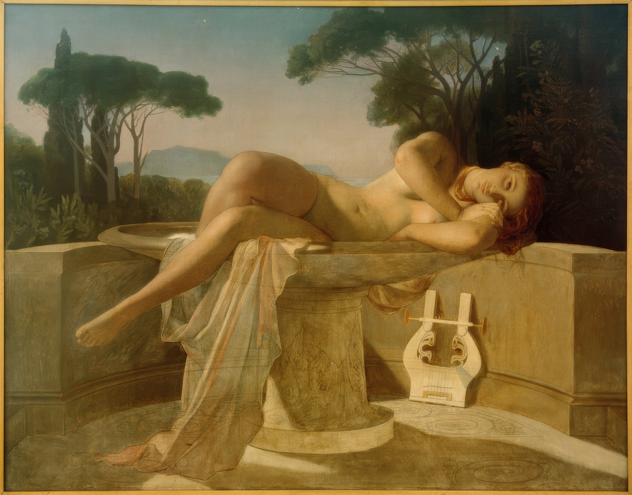 Moça em uma piscina de água de Paul Delaroche