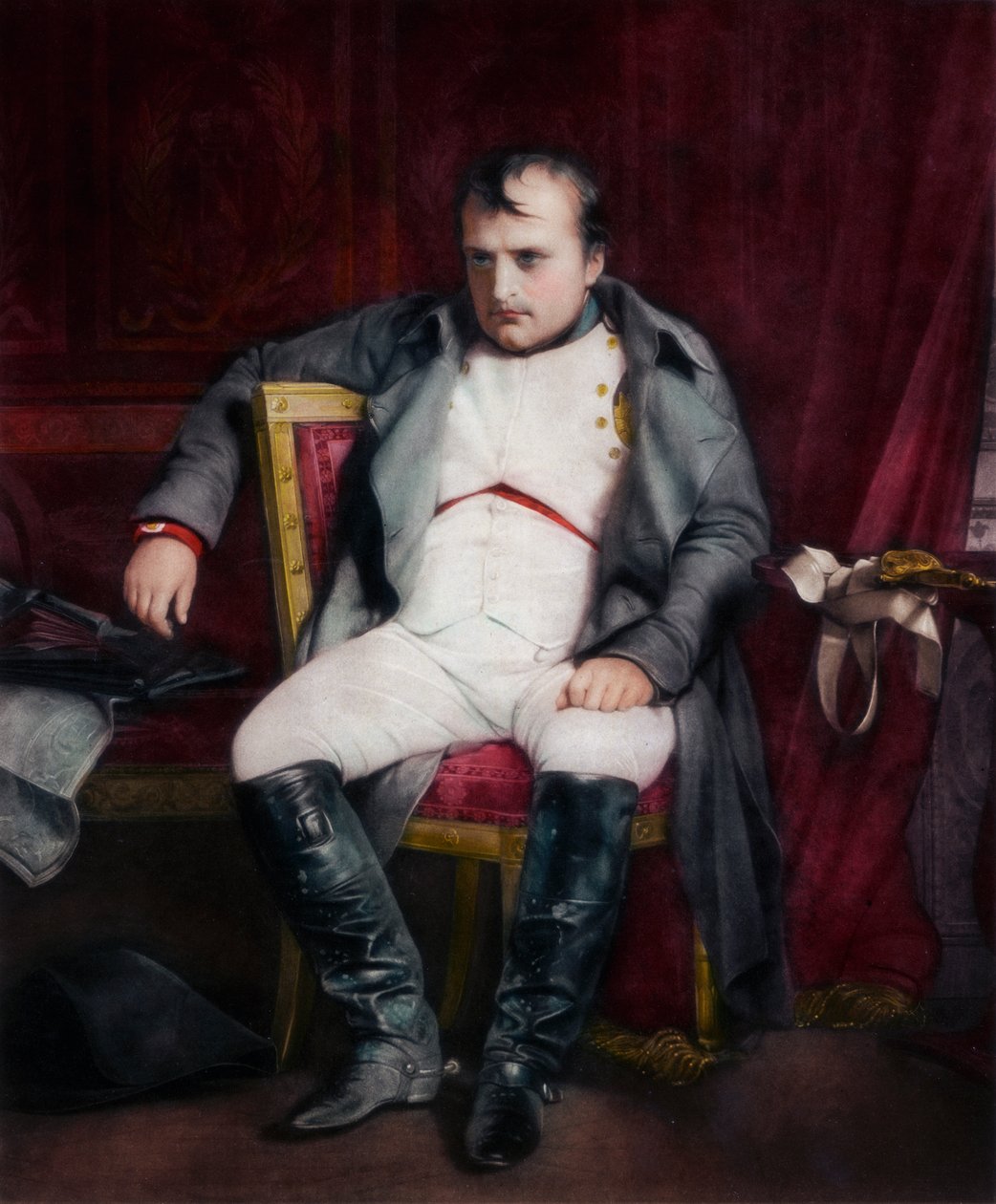 Napoleão em Fontainebleau durante a primeira abdicação - 31 de março de 1814, 1845. de Paul Delaroche