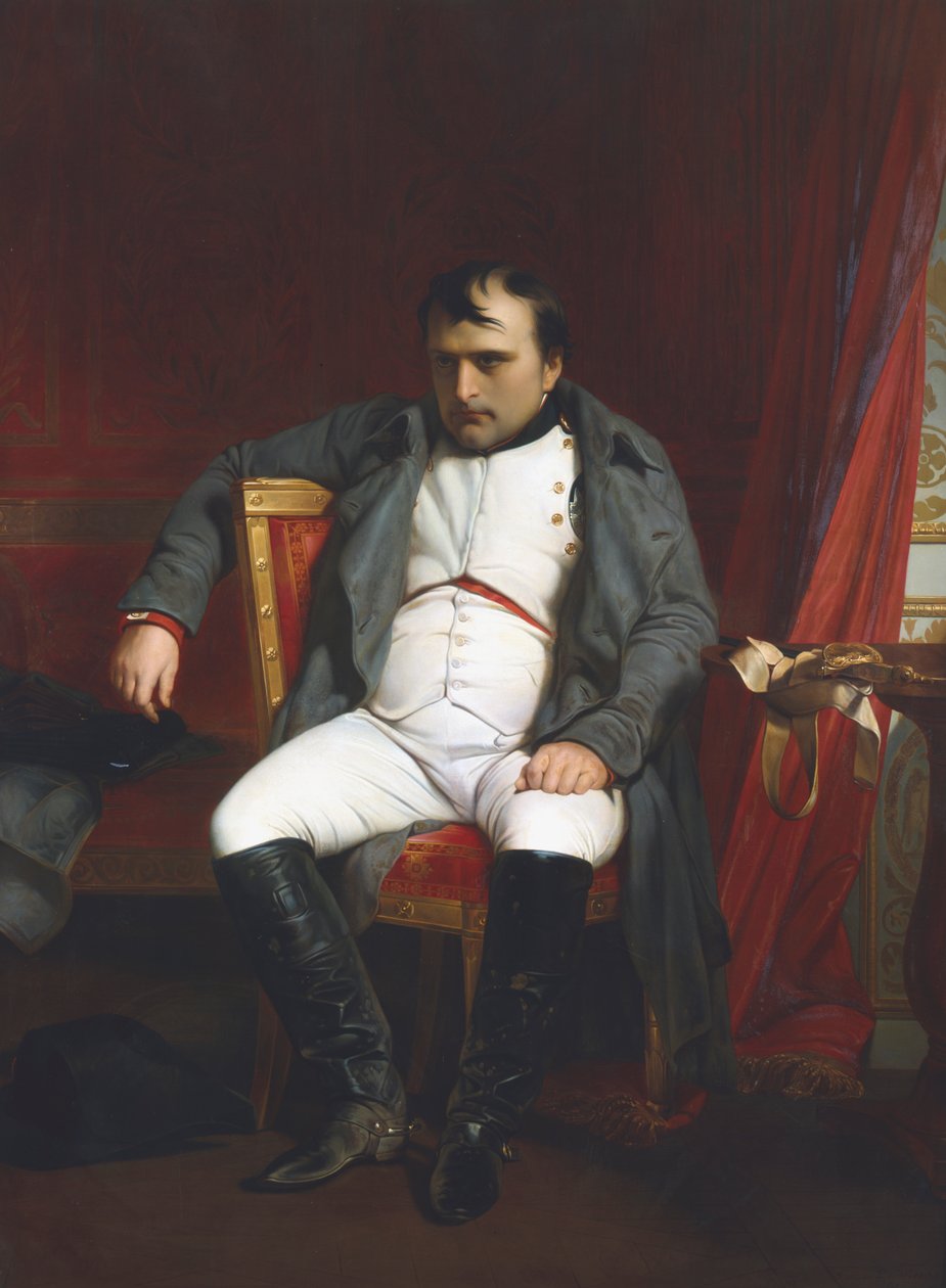 Napoleão em Fontainebleau durante a primeira abdicação - 31 de março de 1814, 1845 de Paul Delaroche