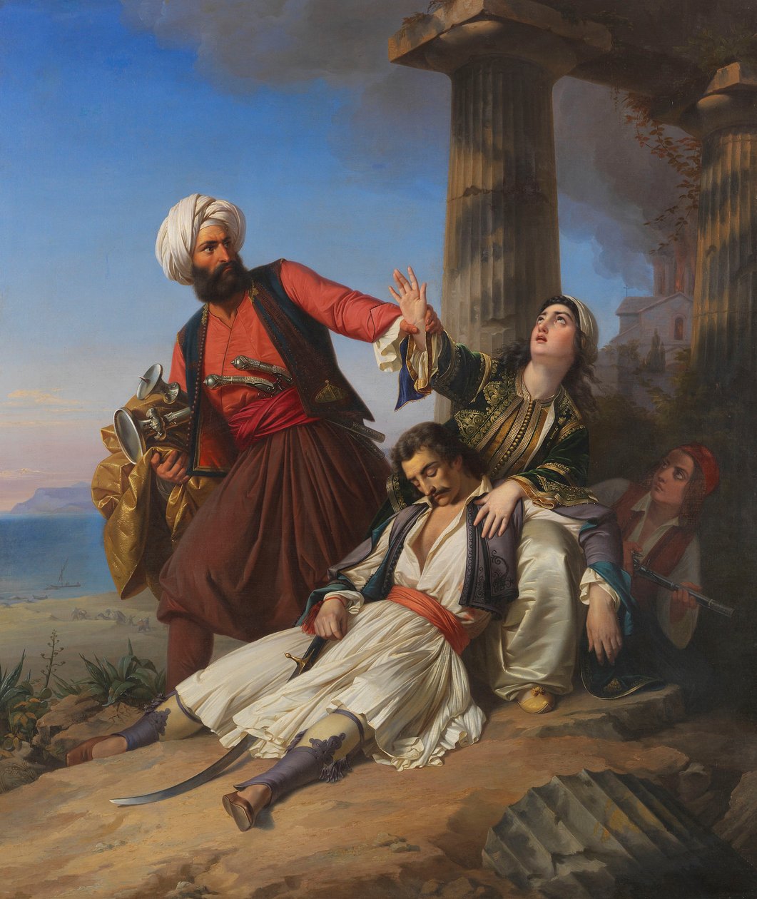 Cena da Guerra da Independência Grega, 1841. de Paul Emil Jacobs