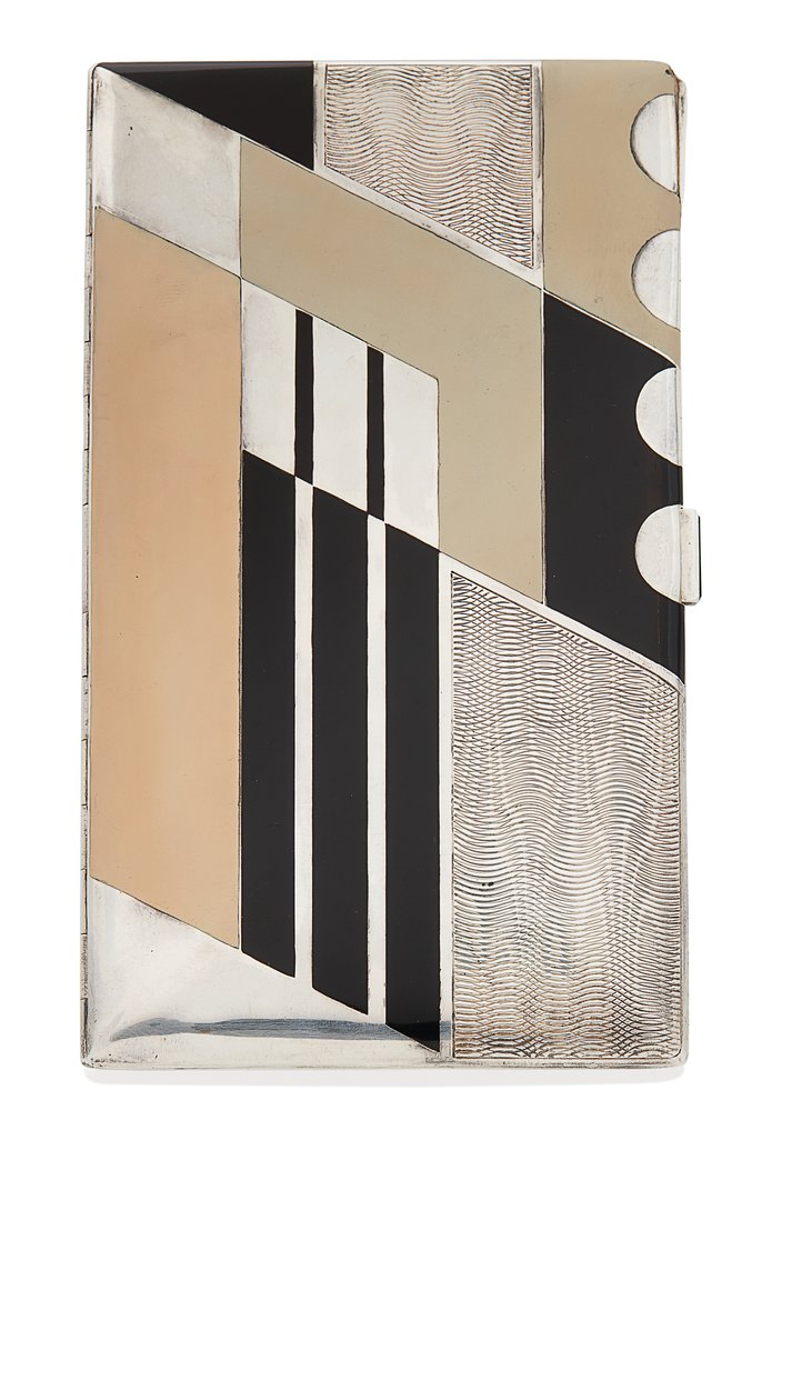 Caixa de cigarros, c.1925 (metal dourado prateado e verniz) de Paul Emile Brandt