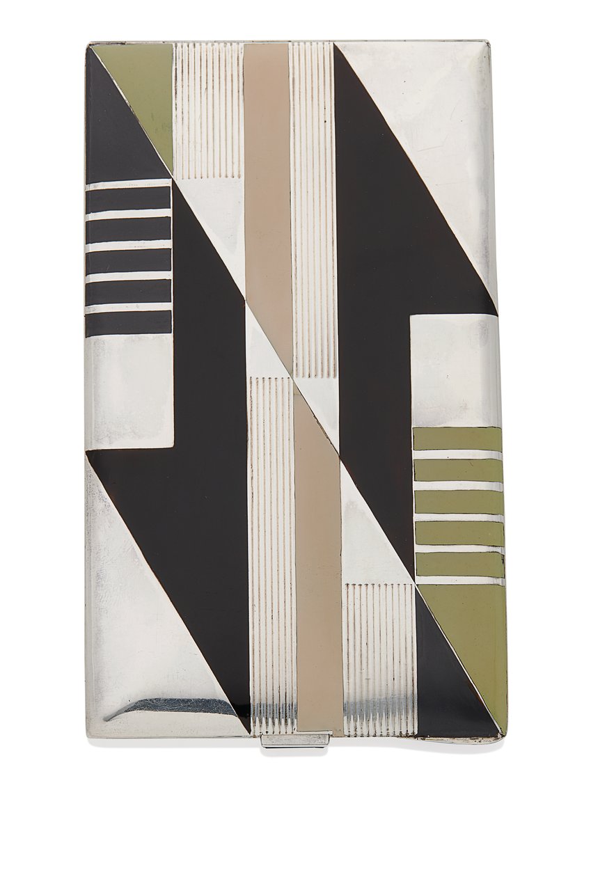 Caixa de cigarros, c.1925 (metal dourado prateado e verniz) de Paul Emile Brandt