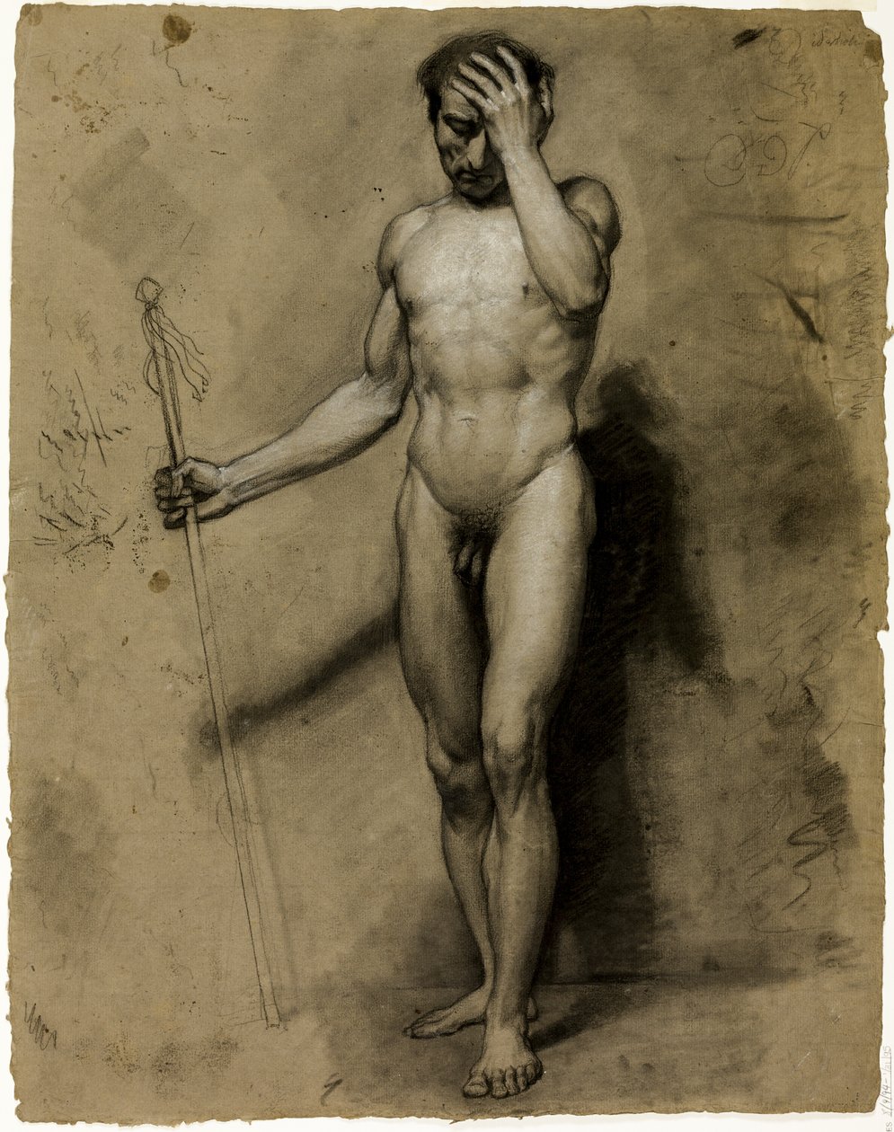 Nu Masculino em Pé (reto); Cabeça Clássica (verso) de Paul Emile Detouche