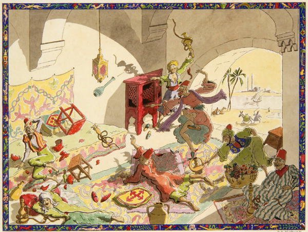 O Pecado da Ganância (aguarela sobre papel) de Paul F. Morvan