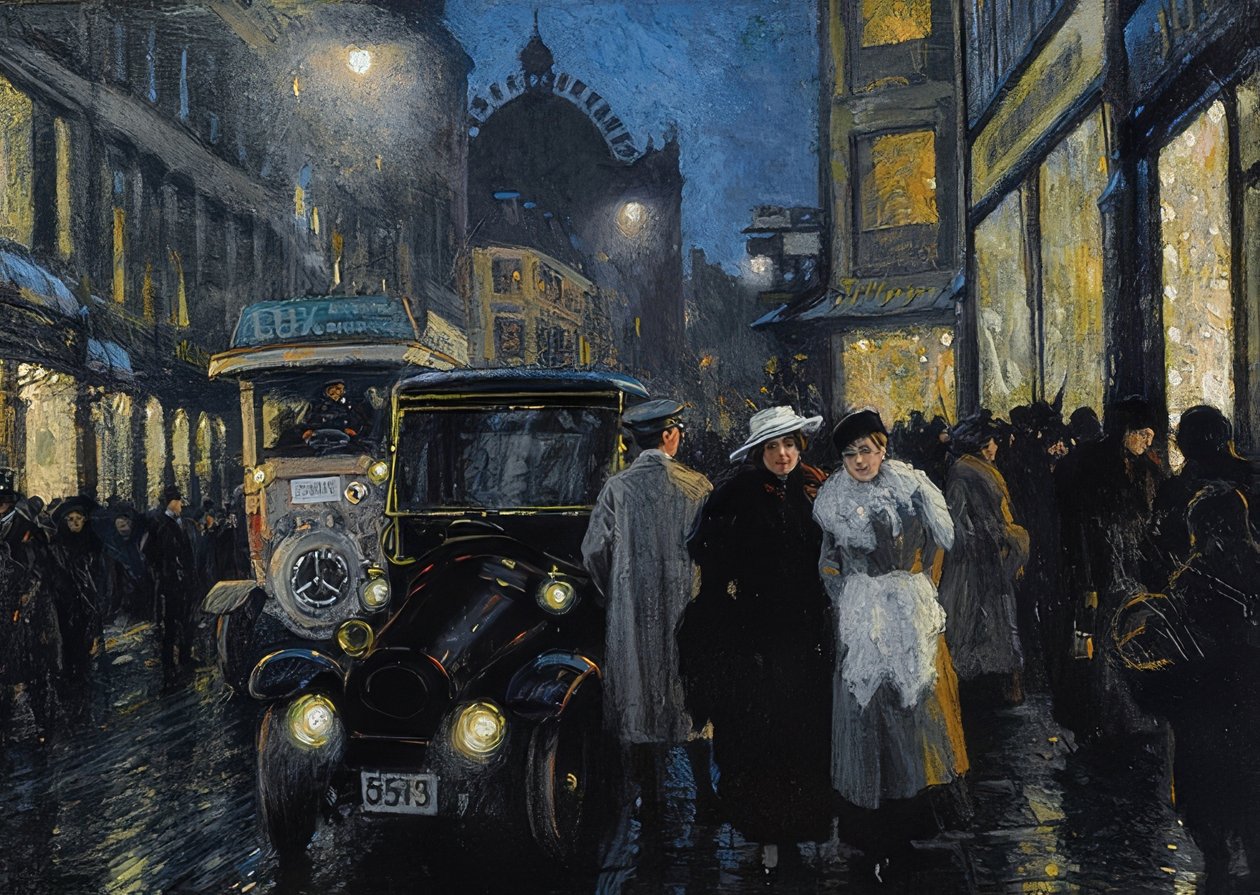 Um passeio noturno na avenida de Paul Fischer
