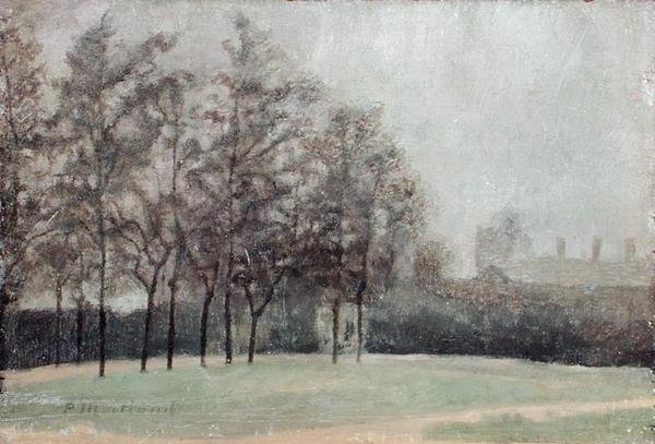 Estúdios Kensington, perto do Studio Gate (óleo no painel) de Paul Fordyce Maitland