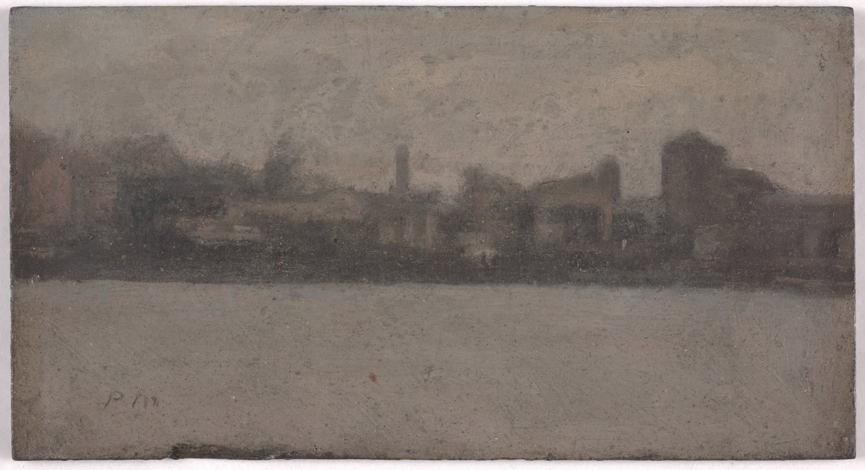 O Tâmisa em Battersea (óleo no conselho da academia) de Paul Fordyce Maitland