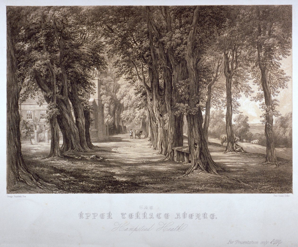 Upper Terrace Avenue, Hampstead Heath, Londres, c1840 de Paul Gauci