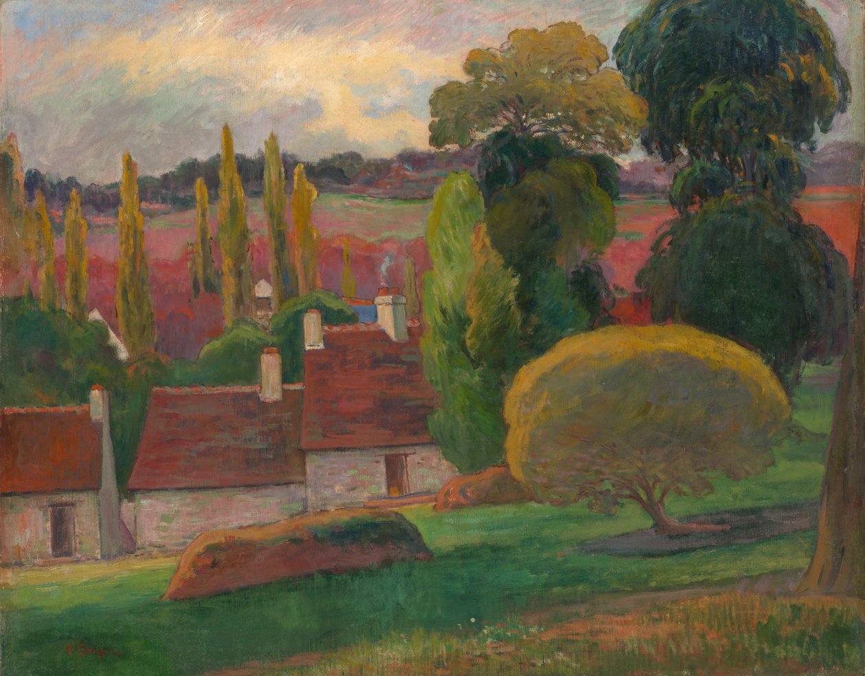 Uma fazenda na Bretanha, ca. 1894 de Paul Gauguin
