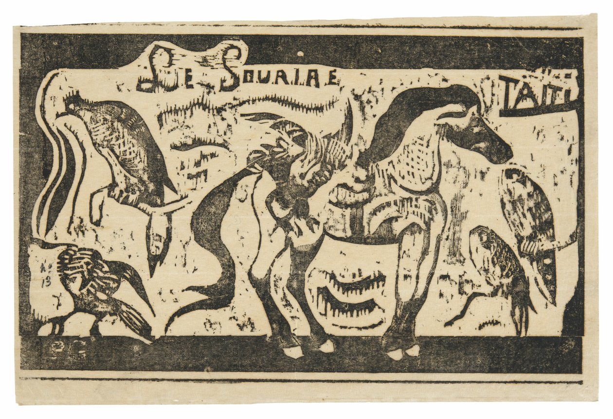 A Horse and Birds, headpiece para Le sourire de Paul Gauguin