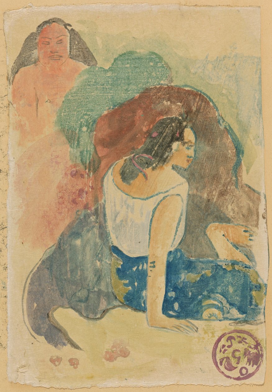 Arearea no Varua Ino (Palavras do Diabo) [reto] de Paul Gauguin