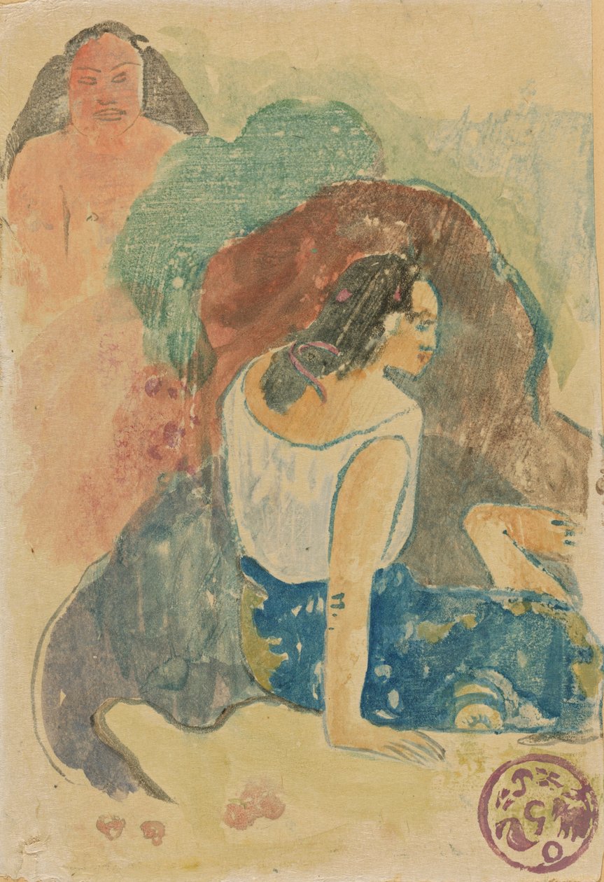 Arearea no Varua Ino Palavras do Diabo [reto], 1894. de Paul Gauguin