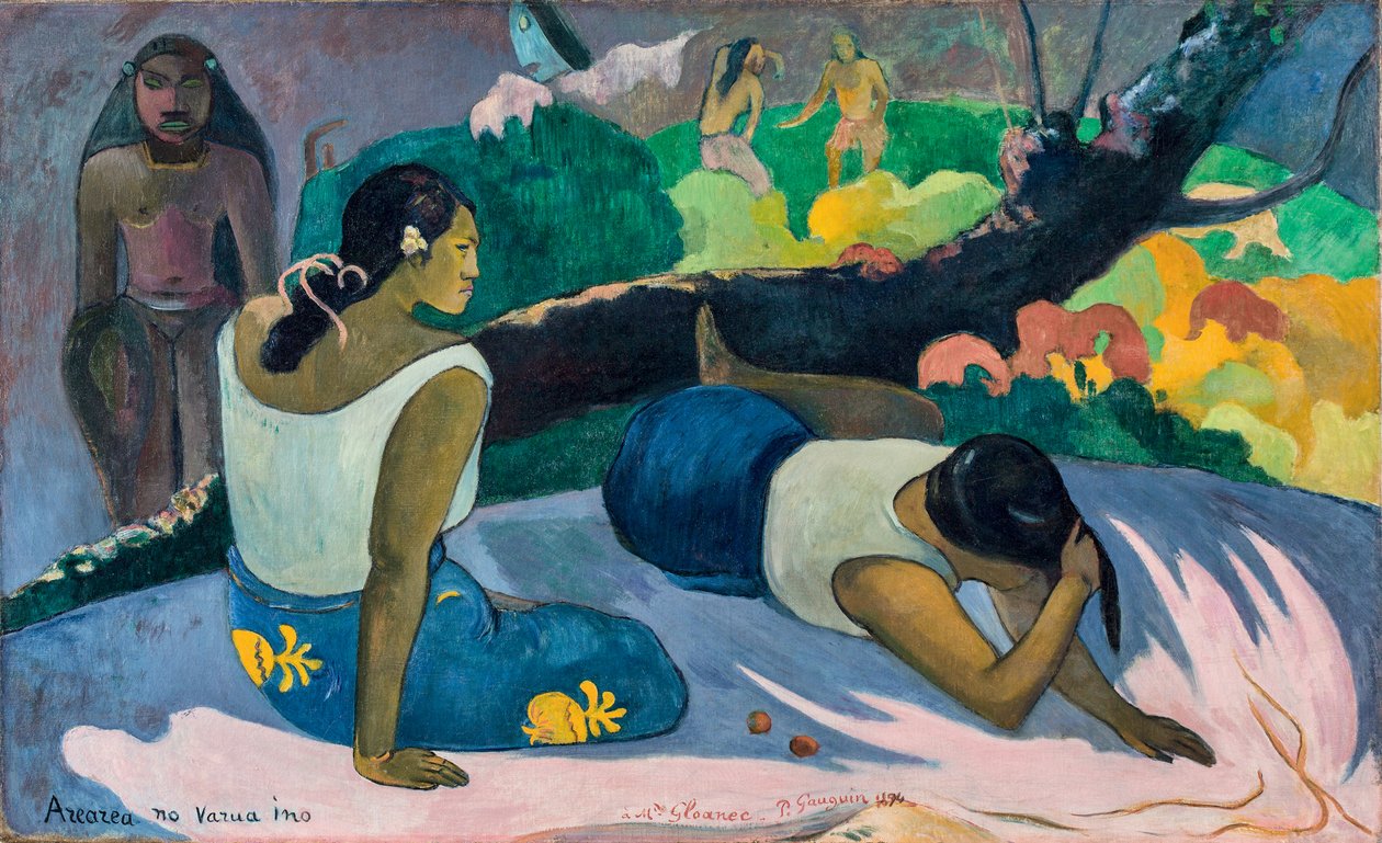 Arearea no Souls Palavras do Diabo ou Mulheres Taitianas Reclinadas. de Paul Gauguin