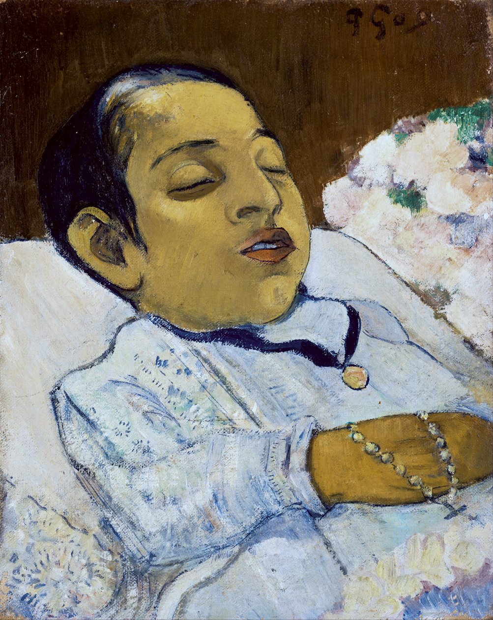 "" Atiti "" Criança morta numa cama - Quadro de Paul Gauguin de Paul Gauguin