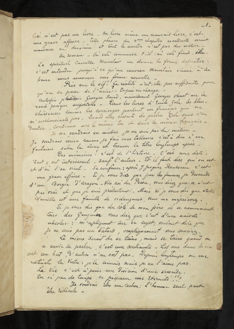 Antes e depois - Primeira página do texto principal de Paul Gauguin
