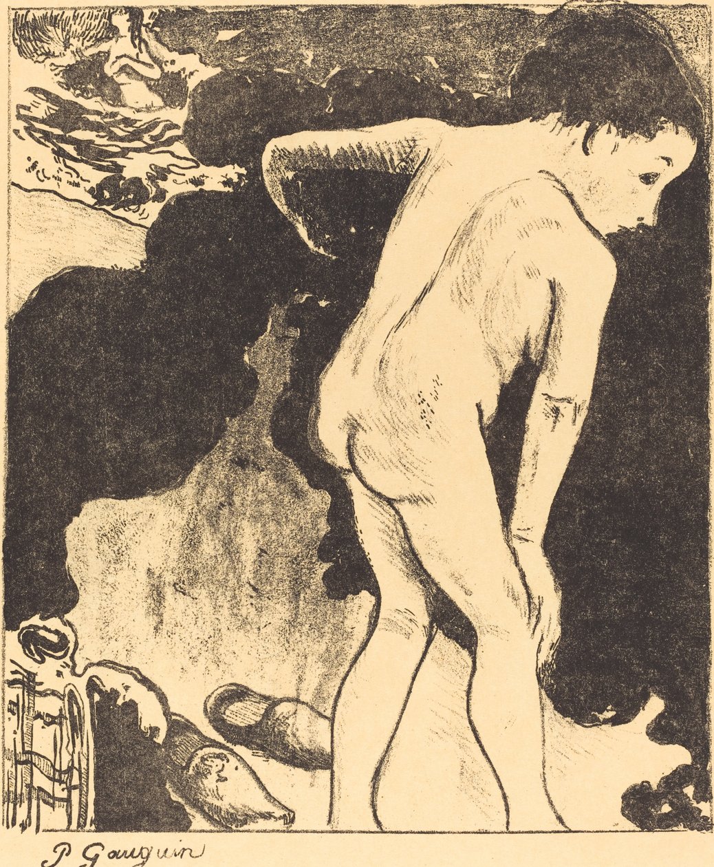 Banhistas na Bretanha Bretão Banhistas, 1889. de Paul Gauguin