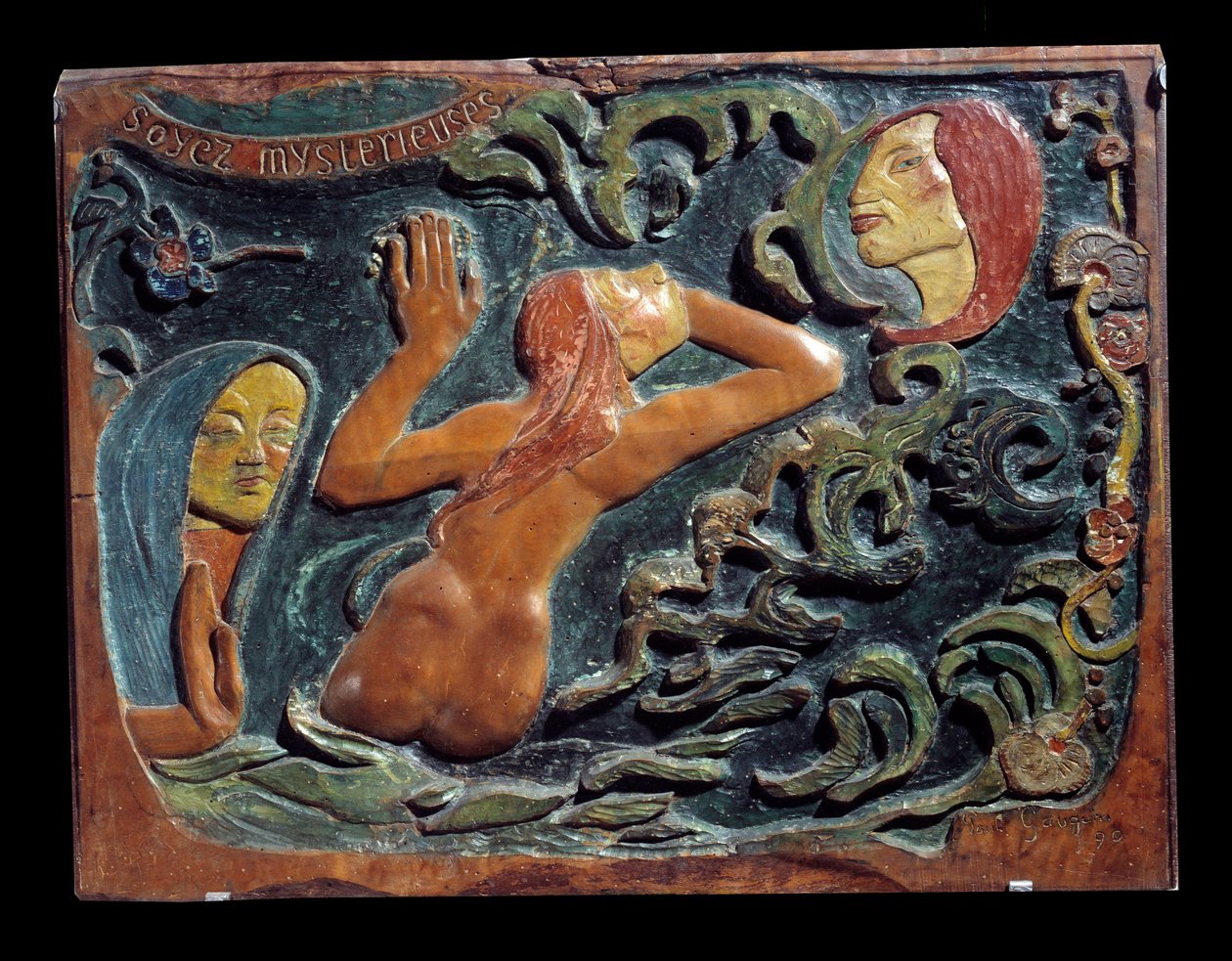 Be Mysterious Relief esculpido em madeira de tília por Paul Gauguin (1848-1903) de Paul Gauguin