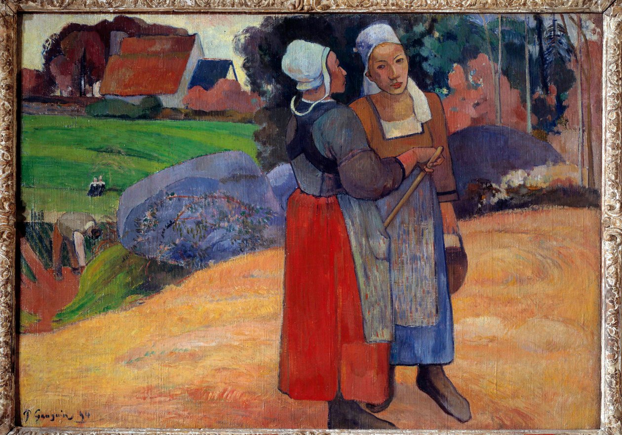 Camponeses bretões. Pintura de Paul Gauguin (1848-1903) de Paul Gauguin