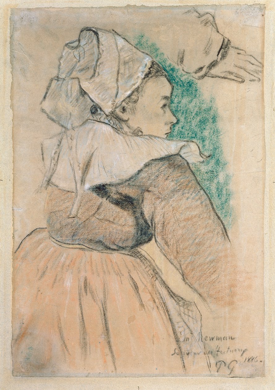 Mulher bretão no perfil certo, 1886 de Paul Gauguin
