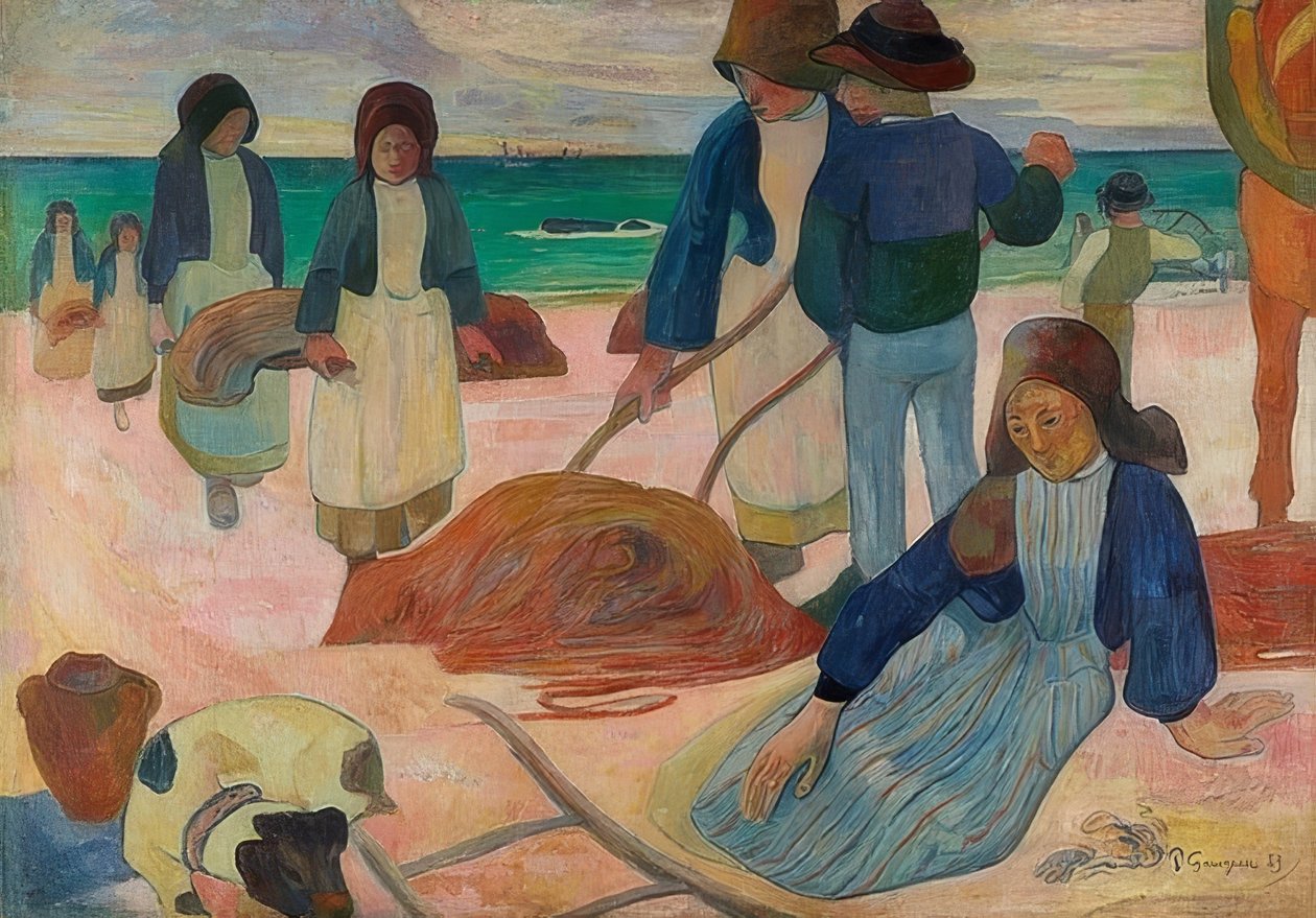 Coletores de pinças bretãs (II) (Ramasseuses de varech (II)). 1889 de Paul Gauguin