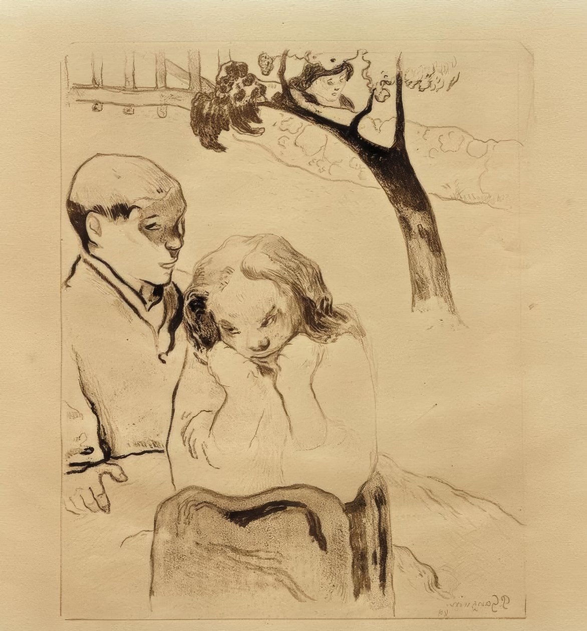 Bretões na Barreira de Paul Gauguin