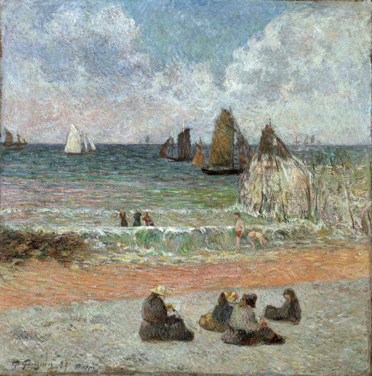 Costa em Dieppe par Gauguin, Paul Eugene Henri (1848-1903). Óleo sobre tela, tamanho : 71,5x71,5 de Paul Gauguin