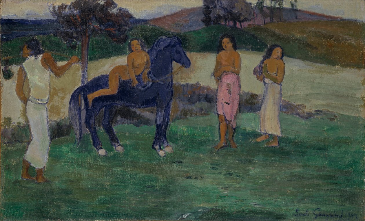 Composição com figuras e um cavalo, 1902. de Paul Gauguin
