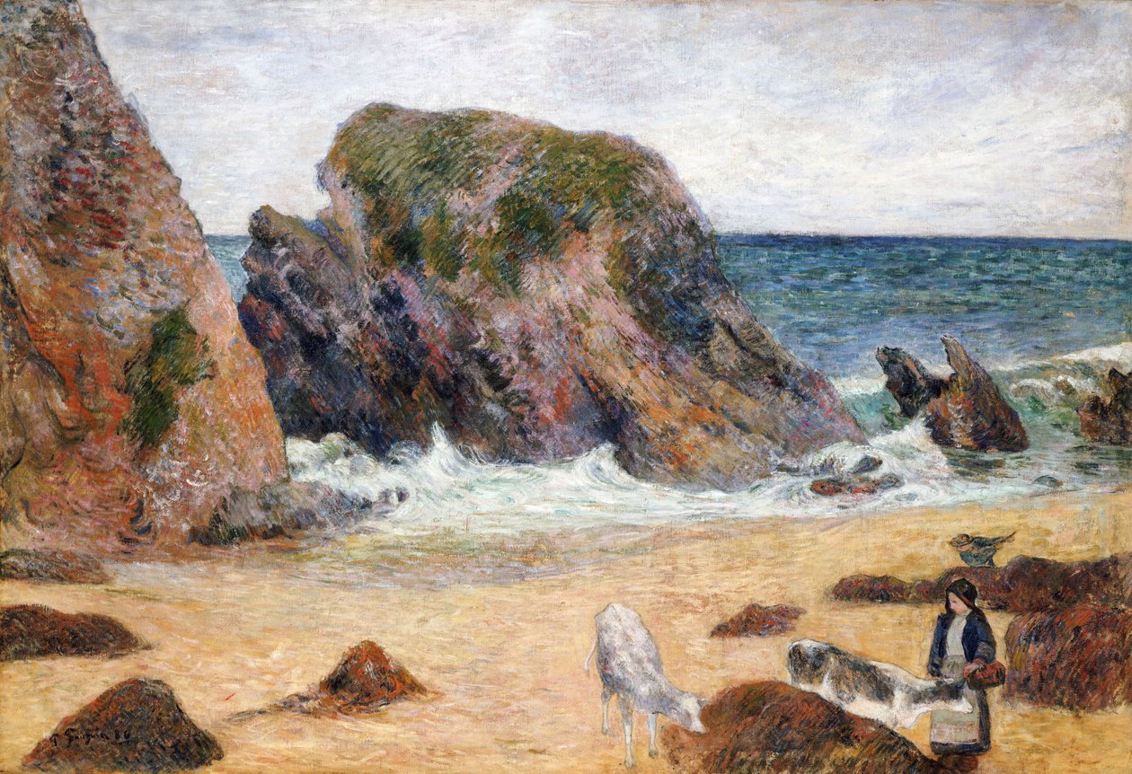 Vacas no litoral, 1886 de Paul Gauguin