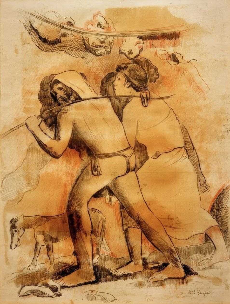 A partida (Adão e Eva) de Paul Gauguin