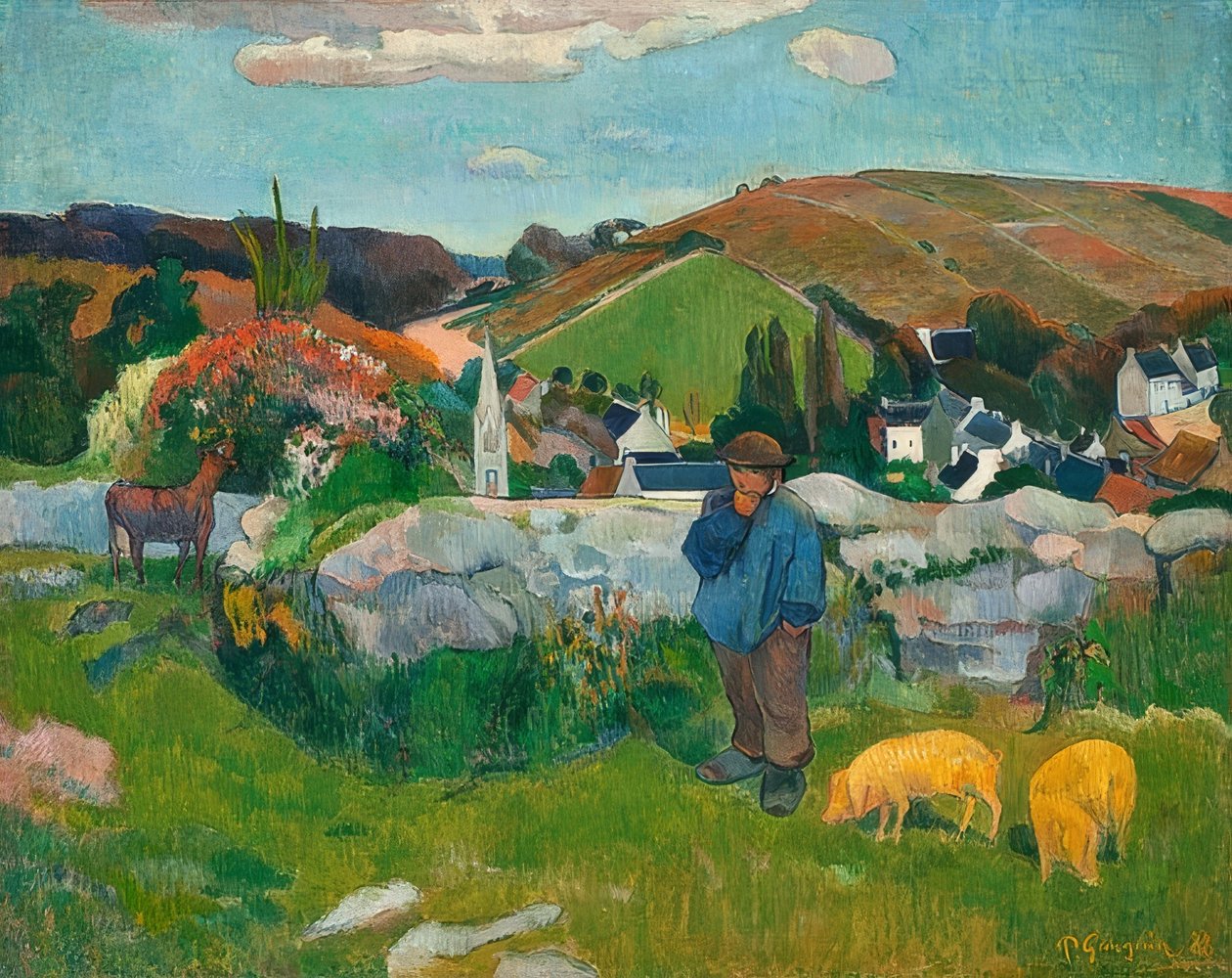 O criador de porcos. 1888 de Paul Gauguin