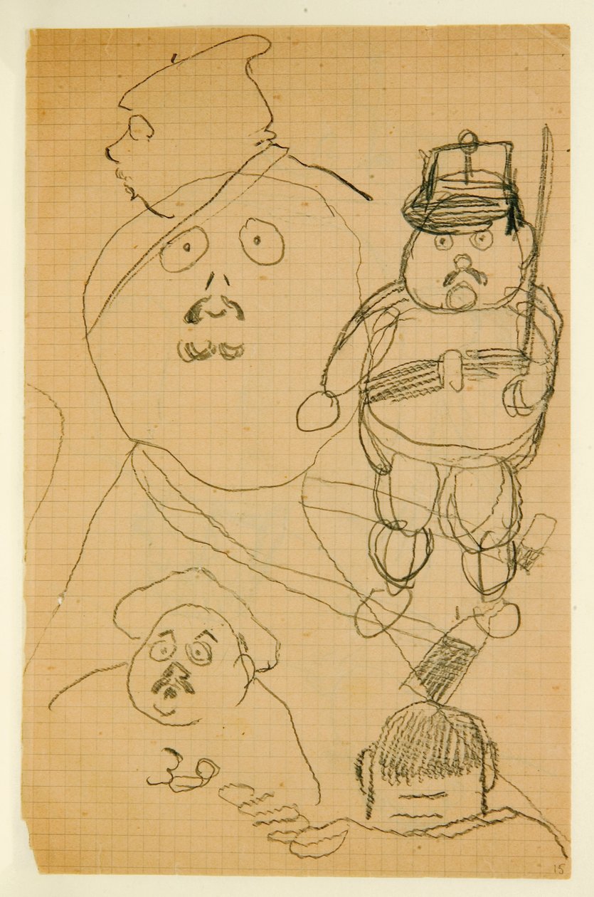 Desenho de um álbum de desenhos produzidos para o jovem Jacques Bousquet, 1889-90 de Paul Gauguin