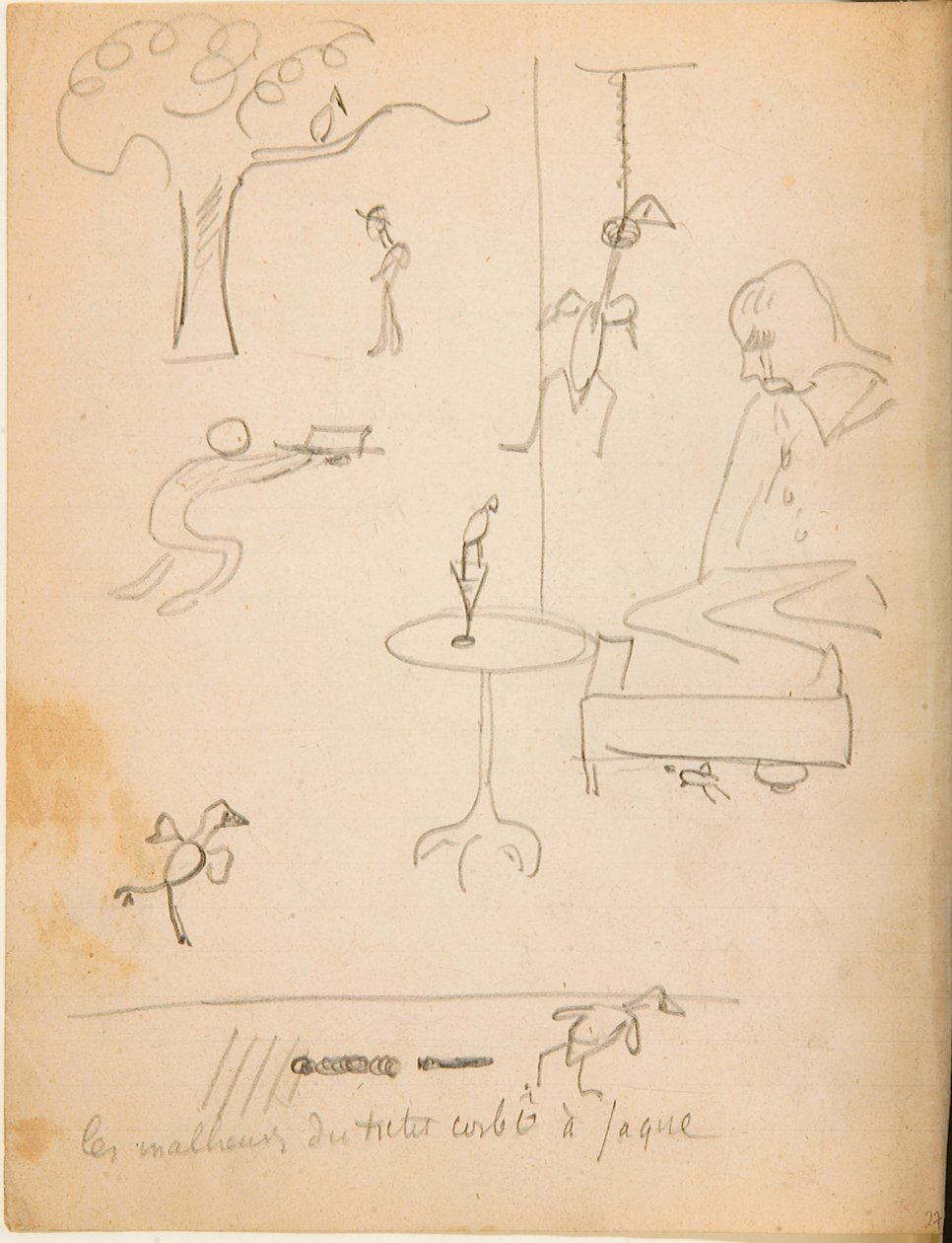Desenho de um álbum de desenhos produzidos para o jovem Jacques Bousquet, 1889-90 de Paul Gauguin