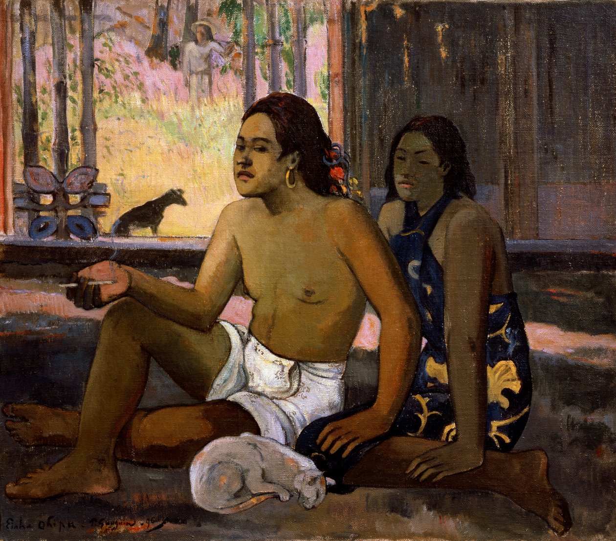 Não trabalhe. Taitianos em um quarto, 1896. de Paul Gauguin