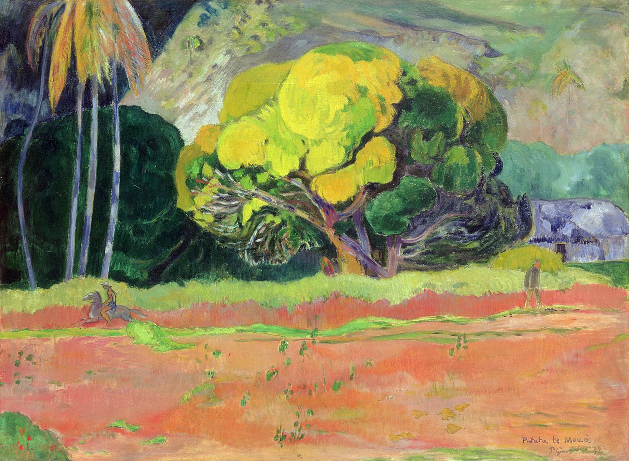 Fatata te Moua (Ao Pé da Montanha) de Paul Gauguin