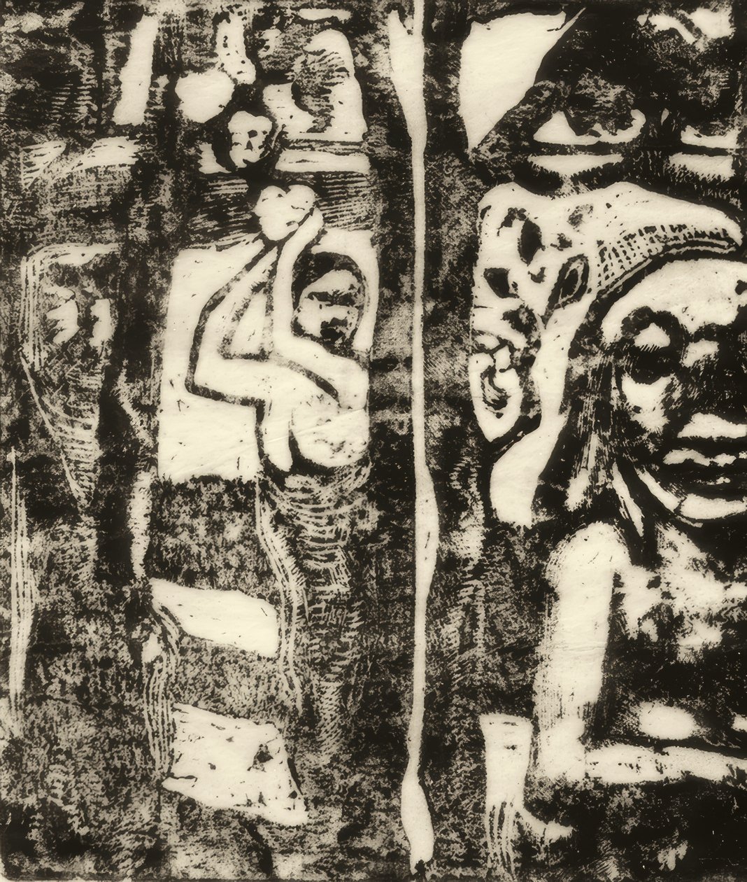 Mulher colhendo frutas e Oviri de Paul Gauguin