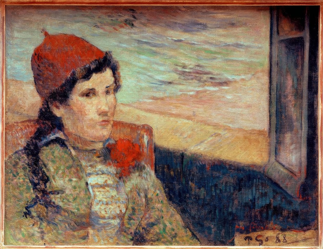 Mulher na frente de uma janela aberta, chamada La fiancée de Paul Gauguin