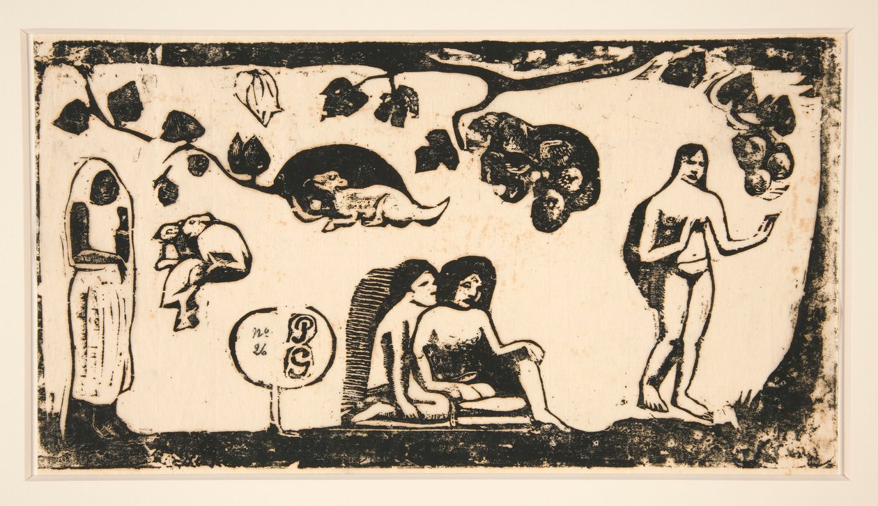 Mulheres, Animais e Folhas [Mulheres, Animais e Folhas] de Paul Gauguin
