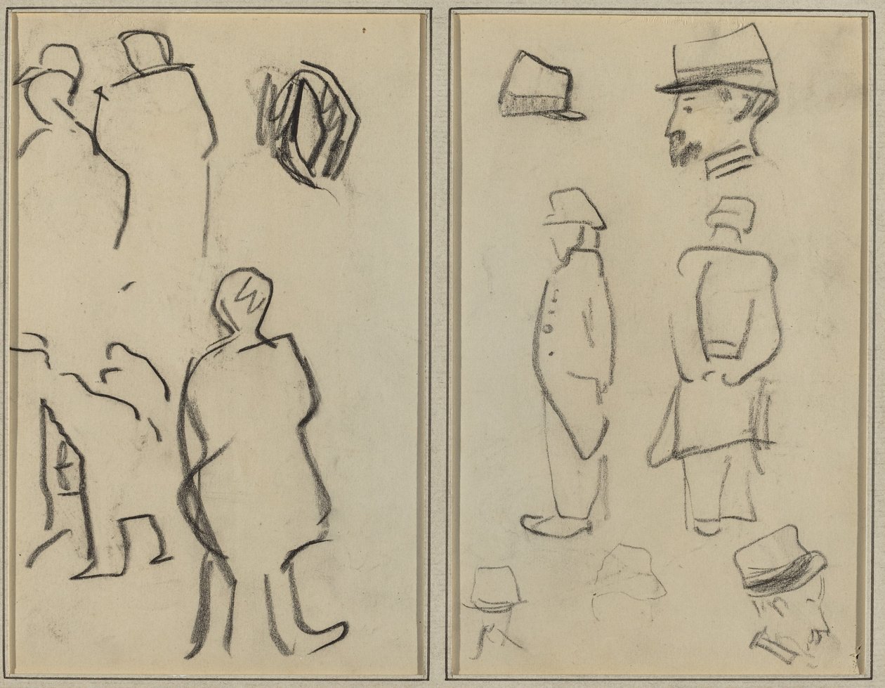 Estudos de Figuras; Estudos de Soldados [verso] de Paul Gauguin