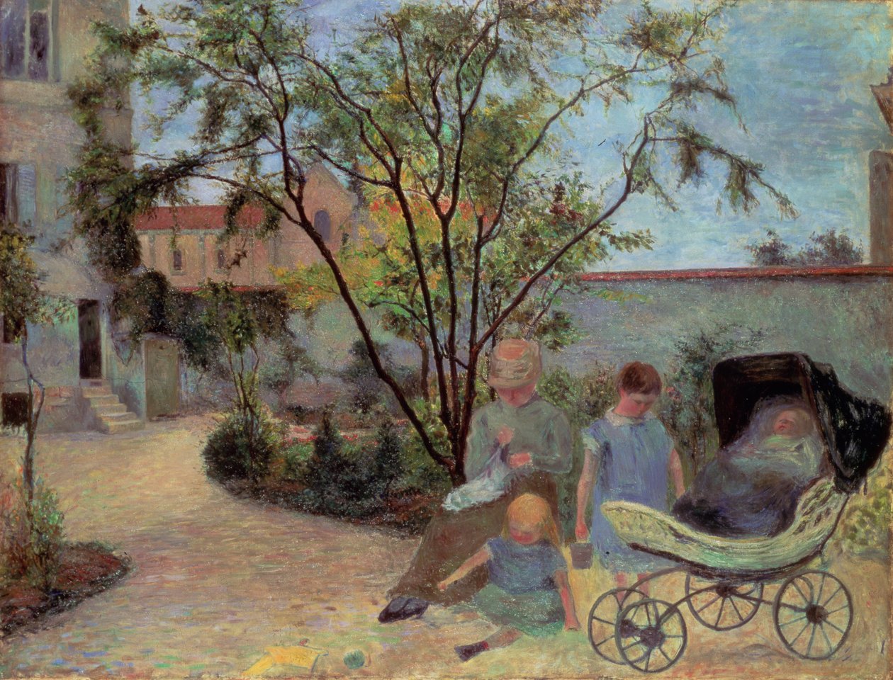 Figuras em um jardim, c.1881 de Paul Gauguin