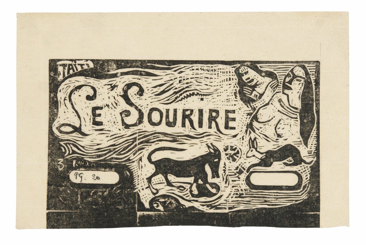 Raposa, bustos de duas mulheres e um coelho, capacete para Le sourire de Paul Gauguin